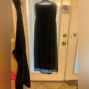 Women’s strapless long layered black dress size XL